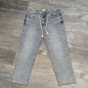 Women's Gray Jeans with Drawstring, By Kensie New Without Tags